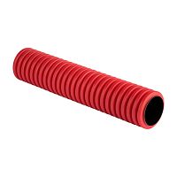 Труба гофр, двустенная ПНД/ПНД жесткая d63 мм (6 м) (36 м/уп) красная-Plast | код  tr2st-63-6m | EKF